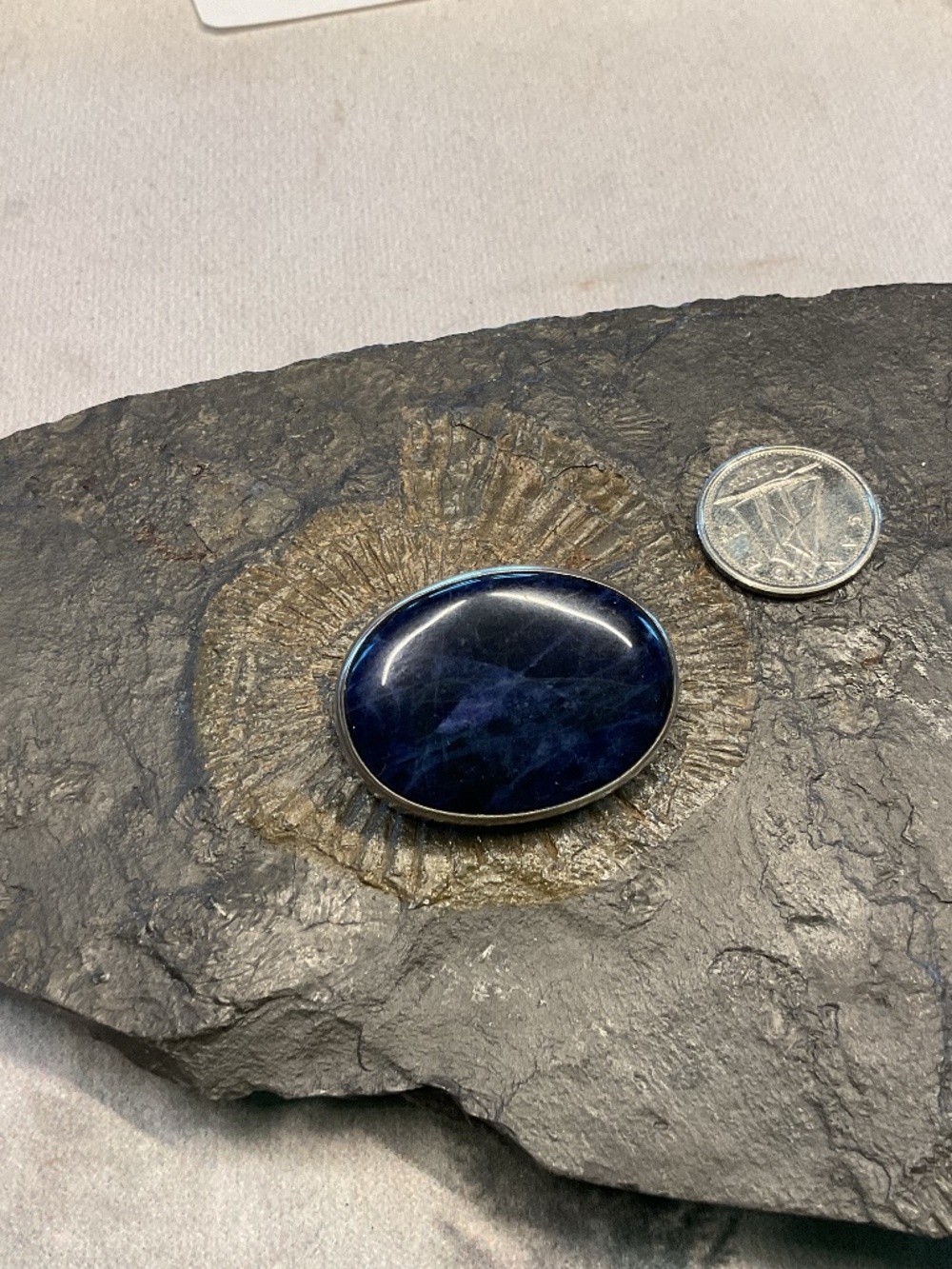 Lapis brooch